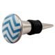 Turquoise Wave Flat Ceramic Wine Stopper